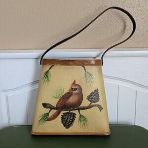 Vintage 1960s/1970s Wooden Cardinal Purse